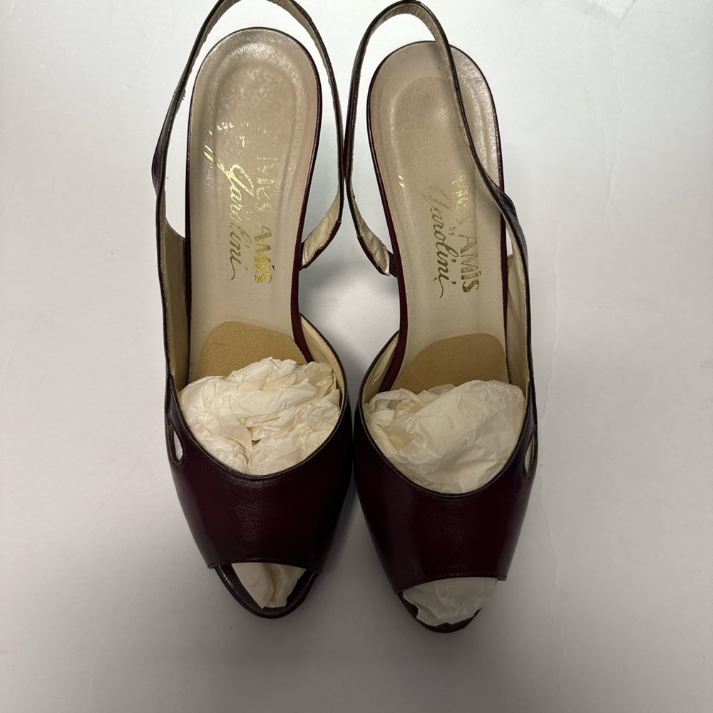 Vintage Mes Amis Garolini burgundy women’s slingback heels excellent condition 8